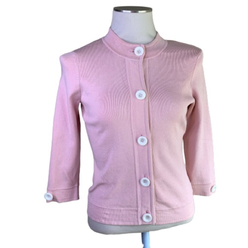silk Design History pink cardigan w buttons NWT barbiecore
